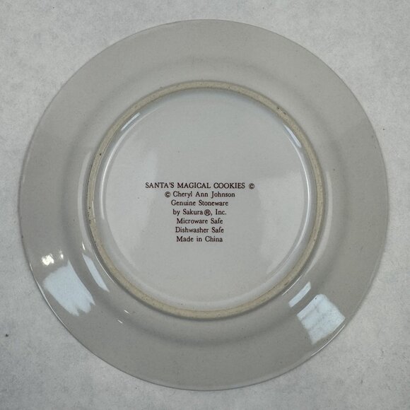 Vintage Santa's Magical Cookies Plate Mug Set By Cheryl Ann Christmas Stoneware - Picture 4 of 16